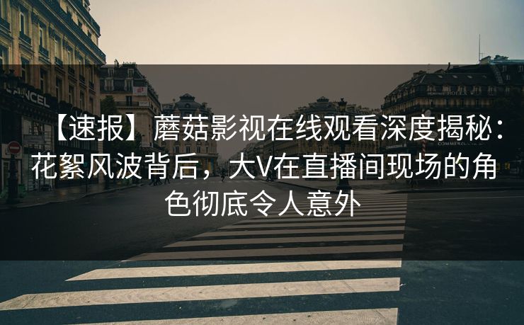 【速报】蘑菇影视在线观看深度揭秘:花絮风波背后,大V在直播间现场的角色彻底令人意外