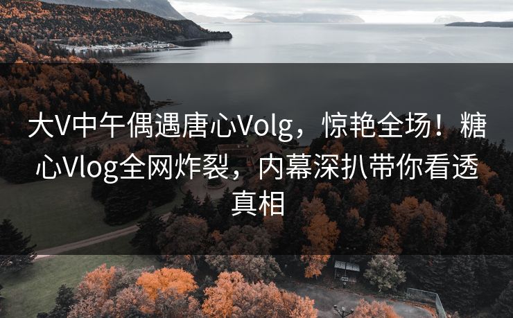 大V中午偶遇唐心Volg,惊艳全场!糖心Vlog全网炸裂,内幕深扒带你看透真相 第1张 大V中午偶遇唐心Volg,惊艳全场!糖心Vlog全网炸裂,内幕深扒带你看透真相 第1张