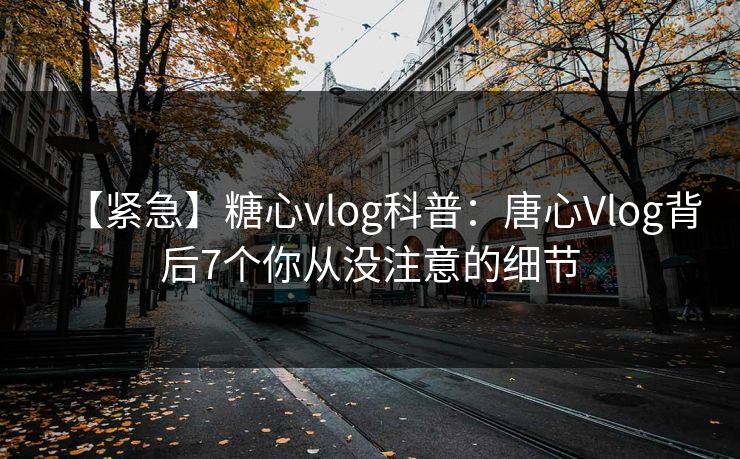 【紧急】糖心vlog科普：唐心Vlog背后7个你从没注意的细节