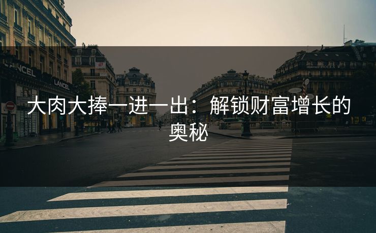 大肉大捧一进一出：解锁财富增长的奥秘